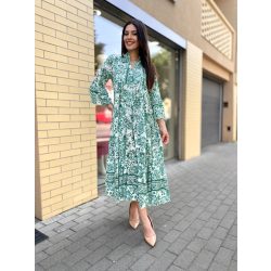 Türkiz-zöld bő madeira maxi ruha
